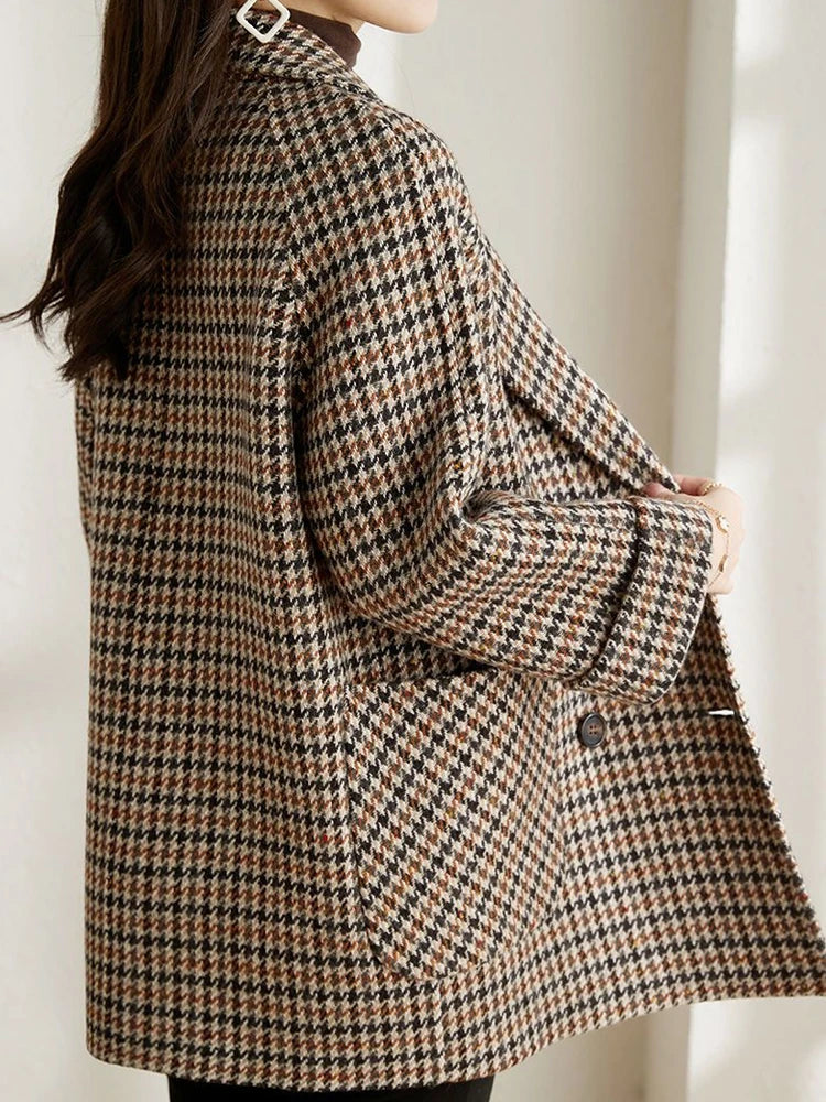 Check Pattern Tailored Blazer Jacket