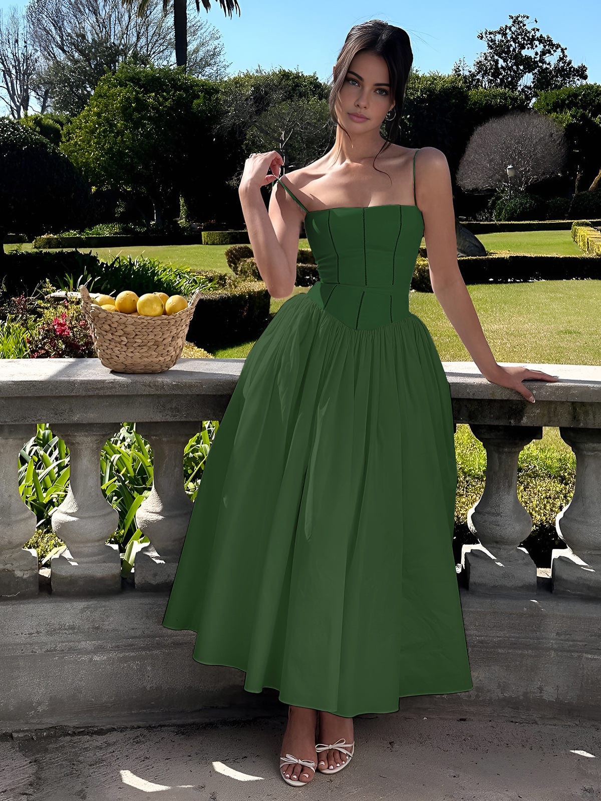 Corset-Inspired Midi Summer Dress