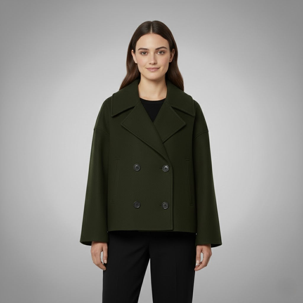Double-Breasted Cropped Tailored Jacket