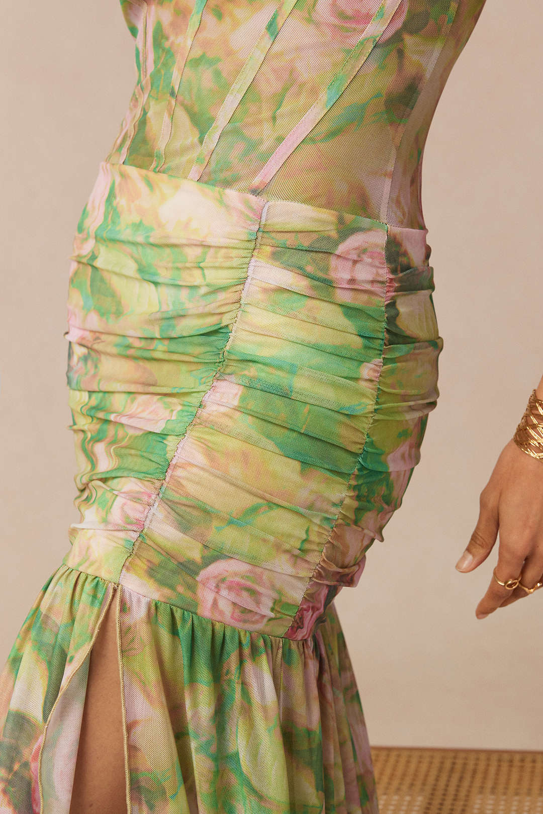 Floral Print Tie-Up Midi Dress