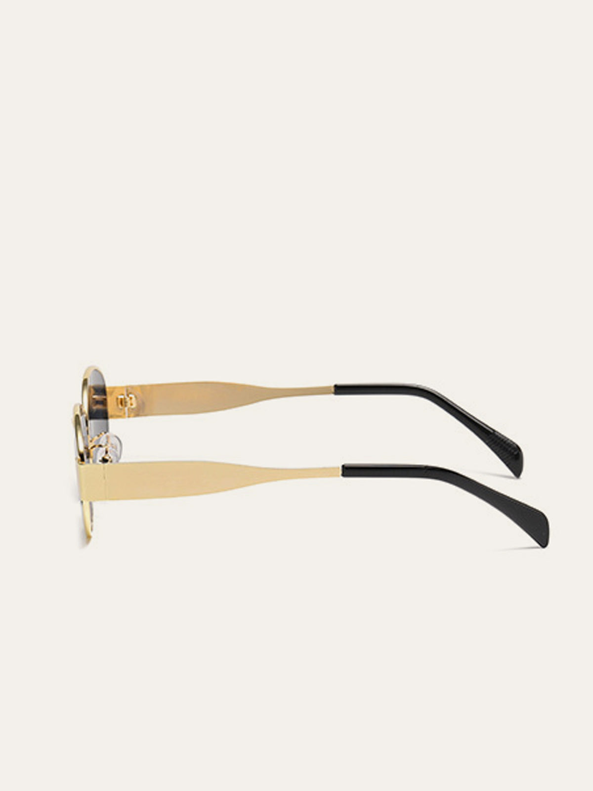 Gold-Trimmed Oval Sunglasses