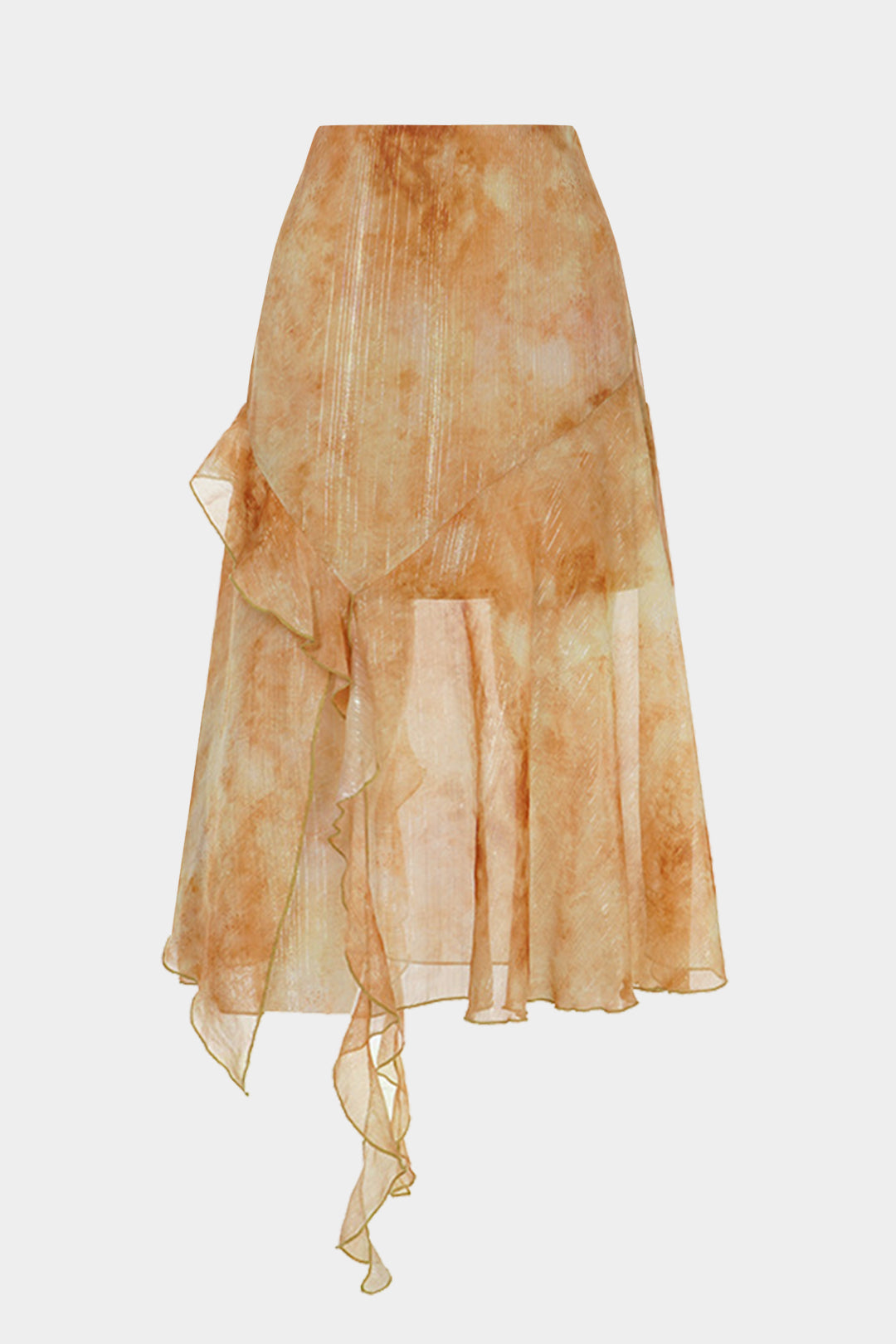 Lightweight Chiffon Asymmetrical Ruffle Skirt