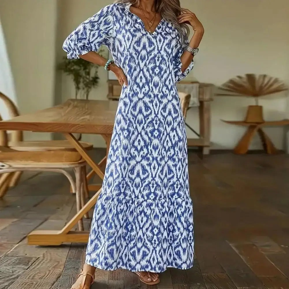Lightweight Floral Pattern Maxi Dress