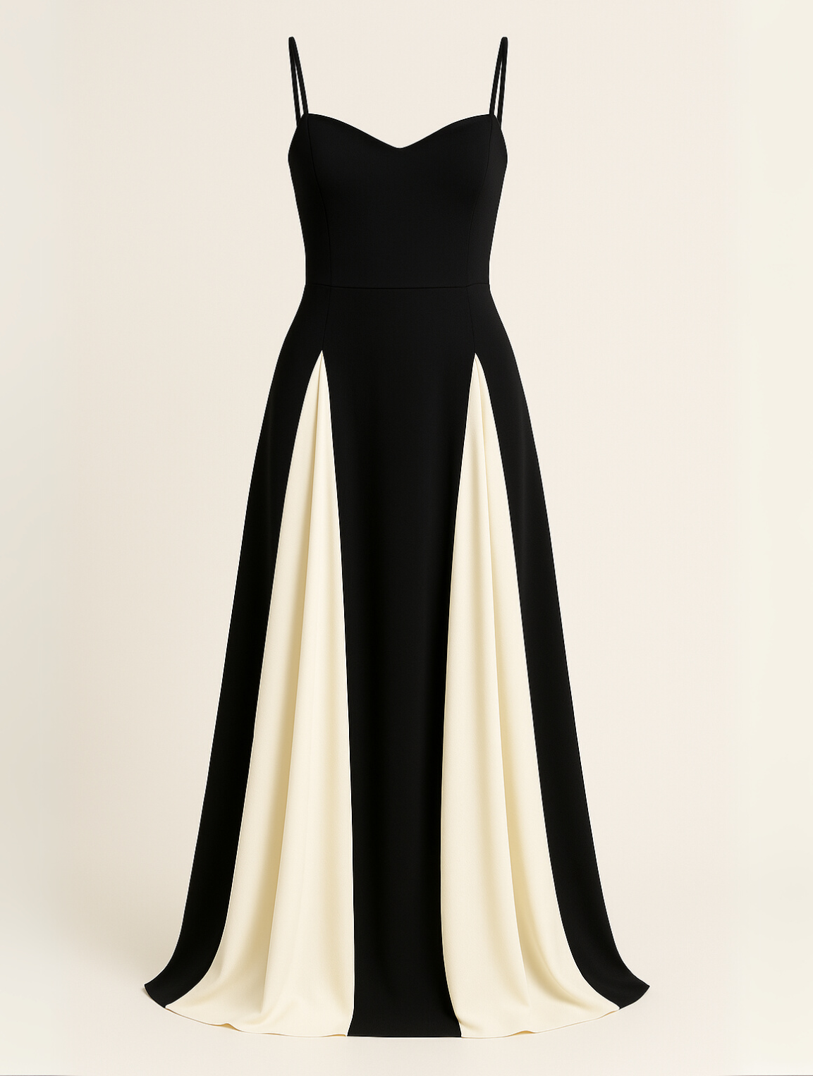 Lightweight V-Neck Contrast Maxi Dress