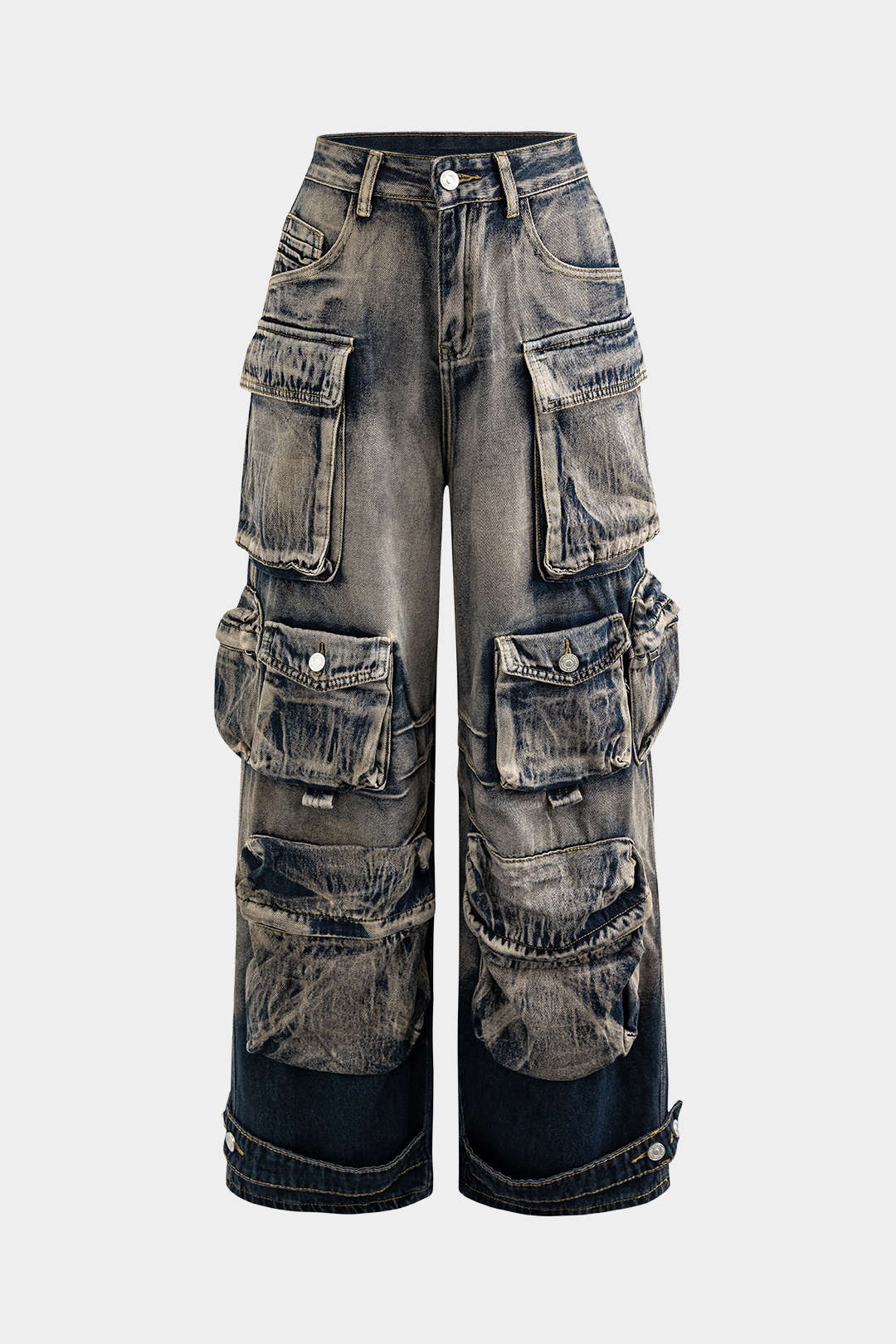 Ombre Wide Leg Cargo Jeans