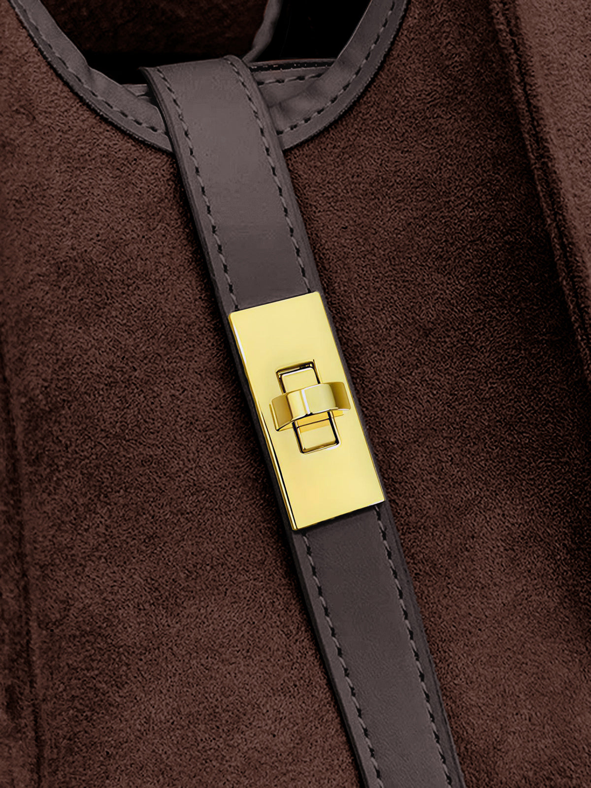 Vintage-Inspired Suede Finish Handbag