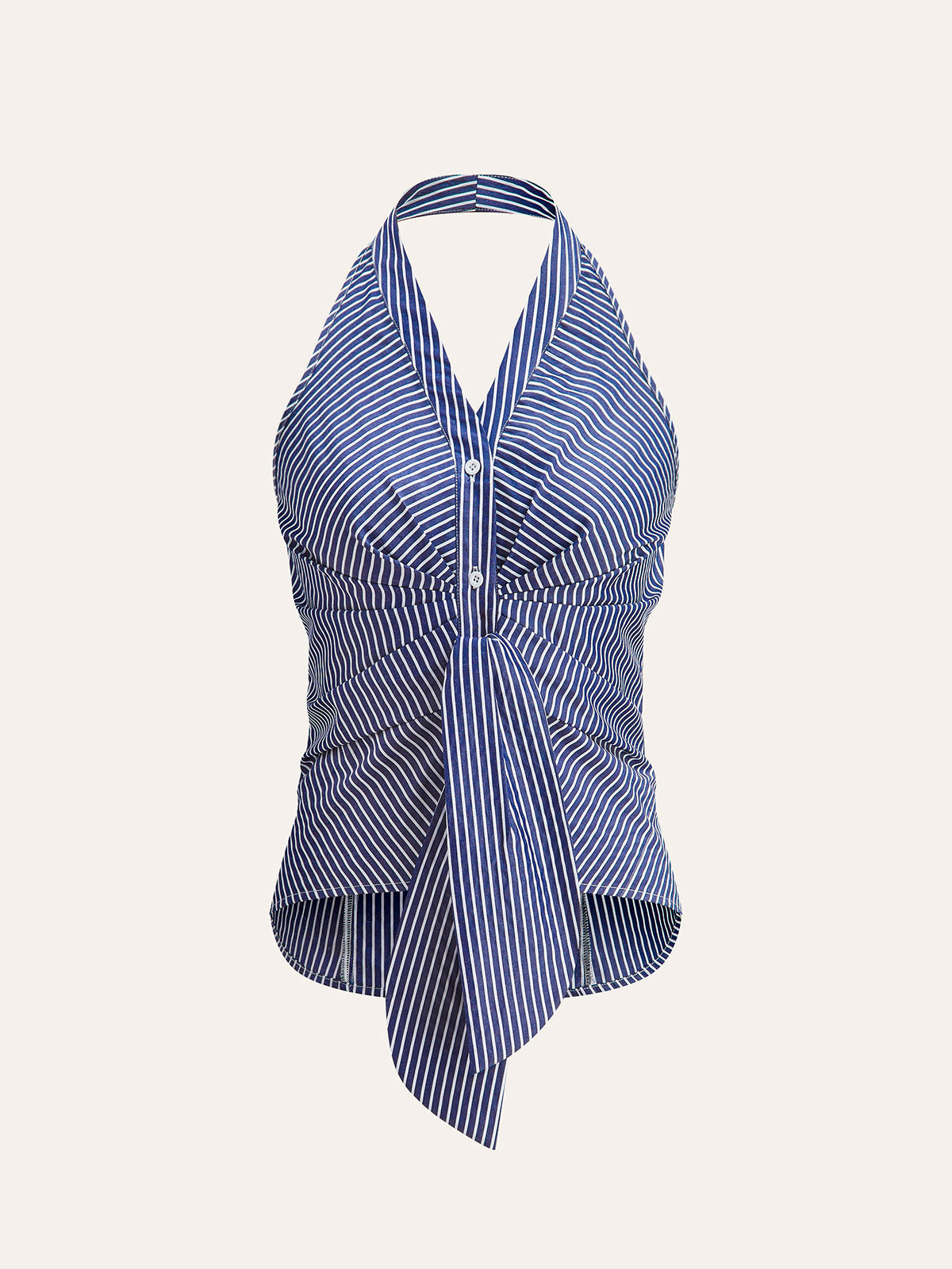 Woven V-Neck Striped Tank Top