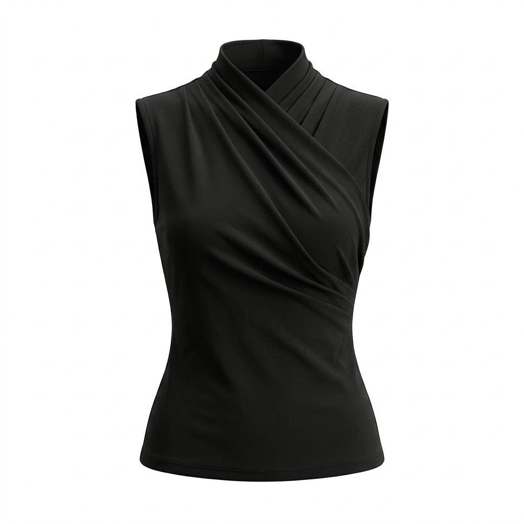 Cross Neck Ruched Detail Tank Top