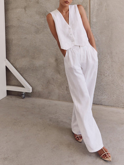 100% Cotton Regular Fit Two Piece Pants Set