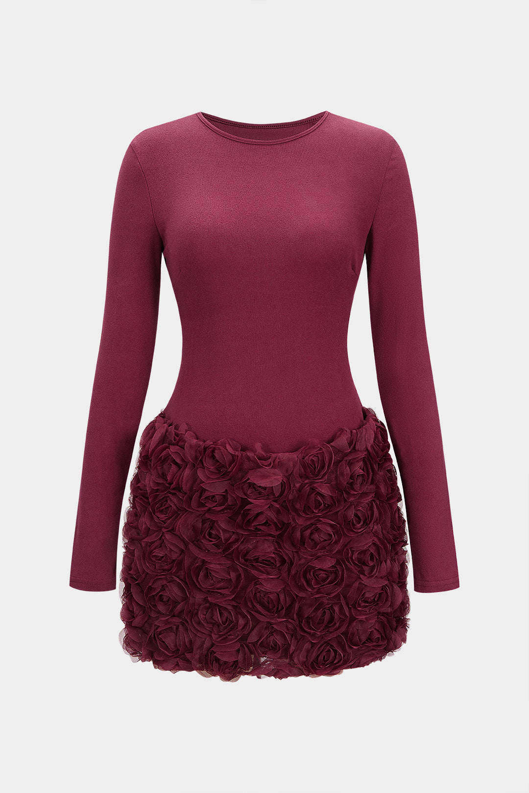 3D Floral Patchwork Mini Dress
