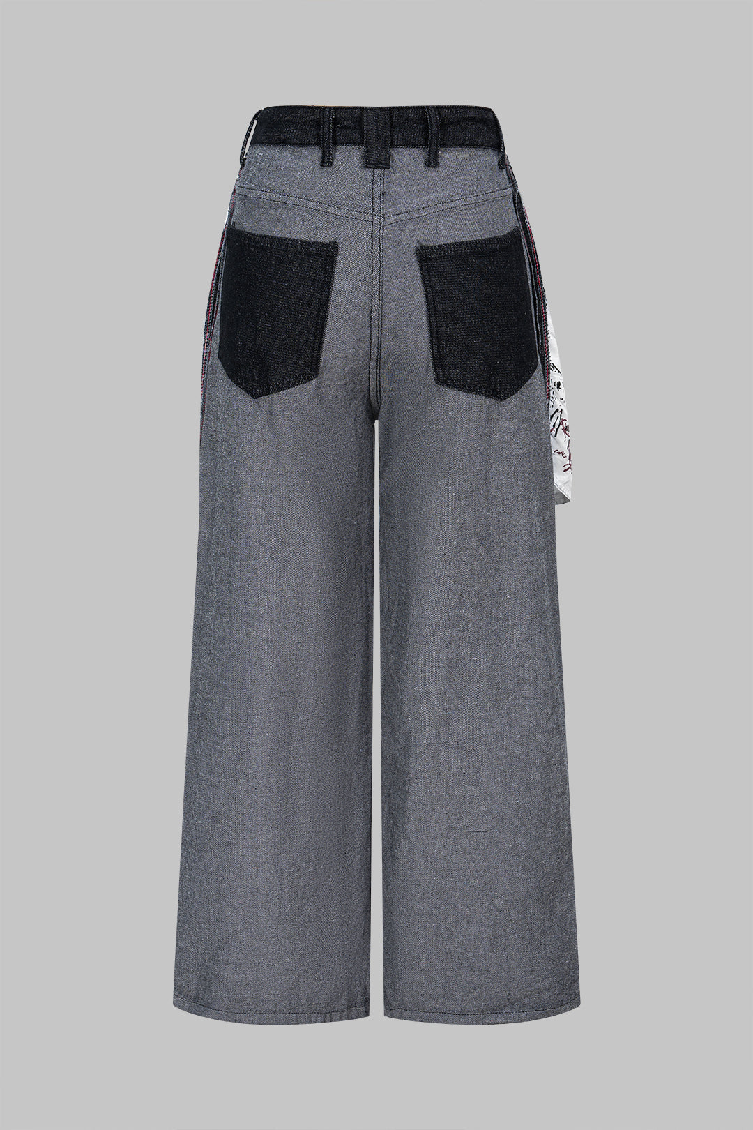 Artistic Print Wide Leg Jeans Women