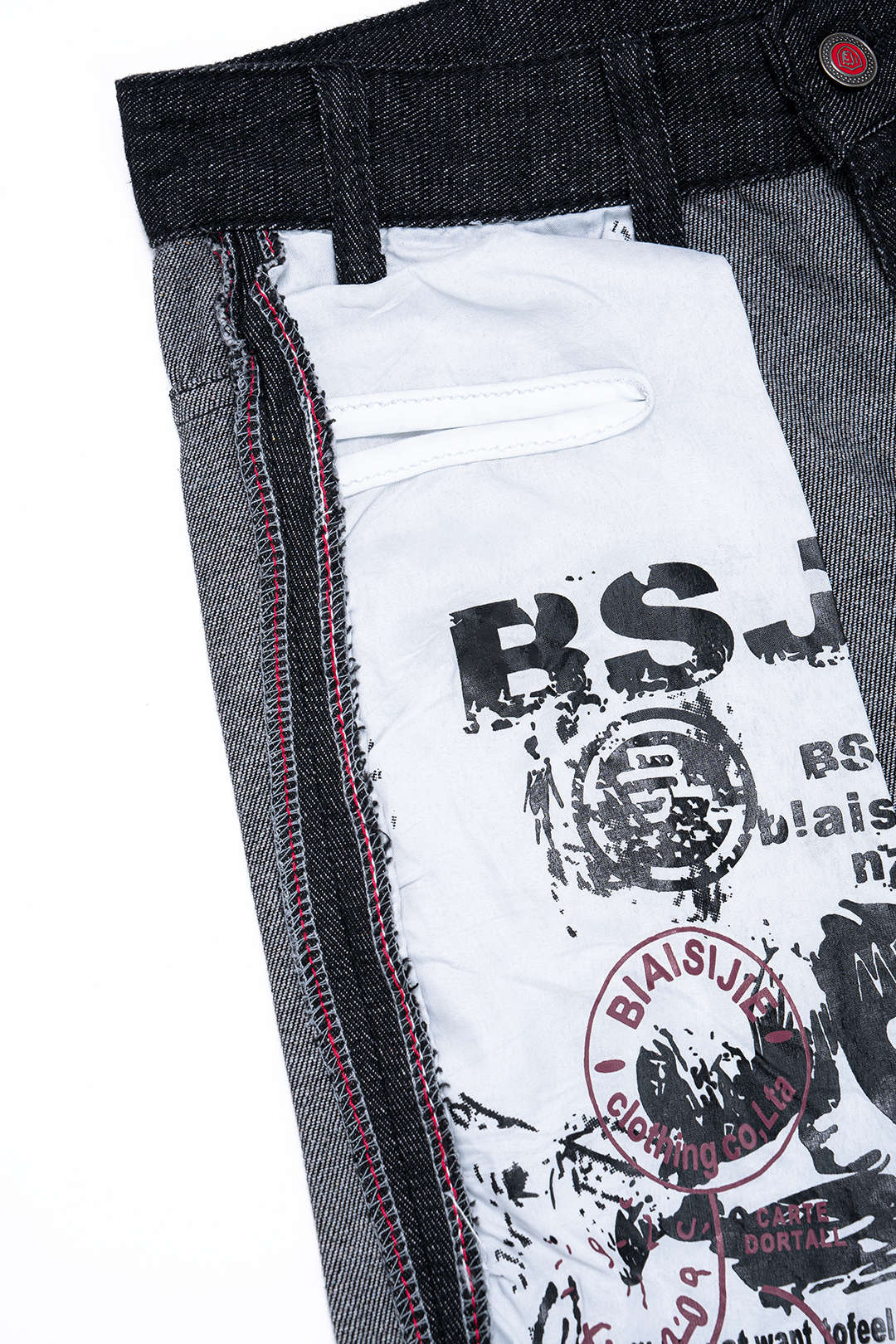 Artistic Print Wide Leg Jeans Women