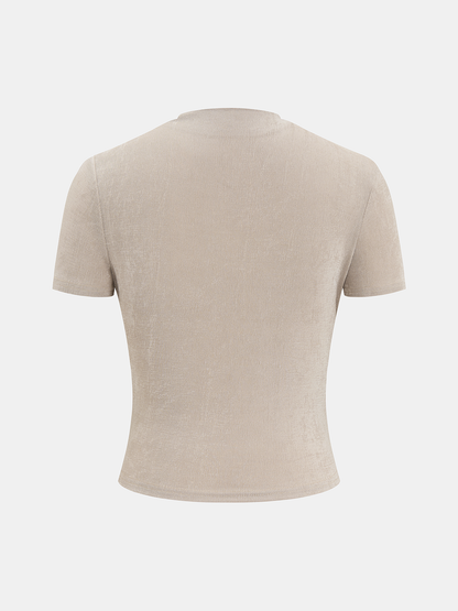 Asymmetric Ruched Knit Top