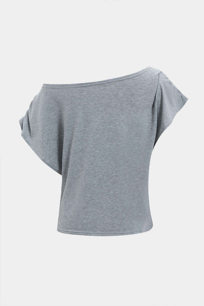 Asymmetrical Cut Long Sleeve Loungewear Two Piece Set