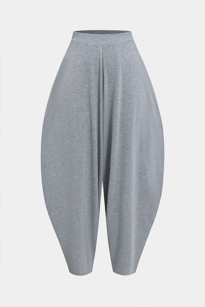 Asymmetrical Cut Long Sleeve Loungewear Two Piece Set