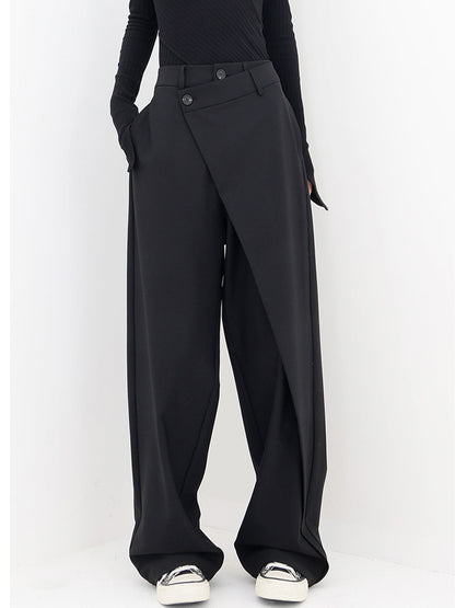 Asymmetrical Layered Wide Leg Trousers Women