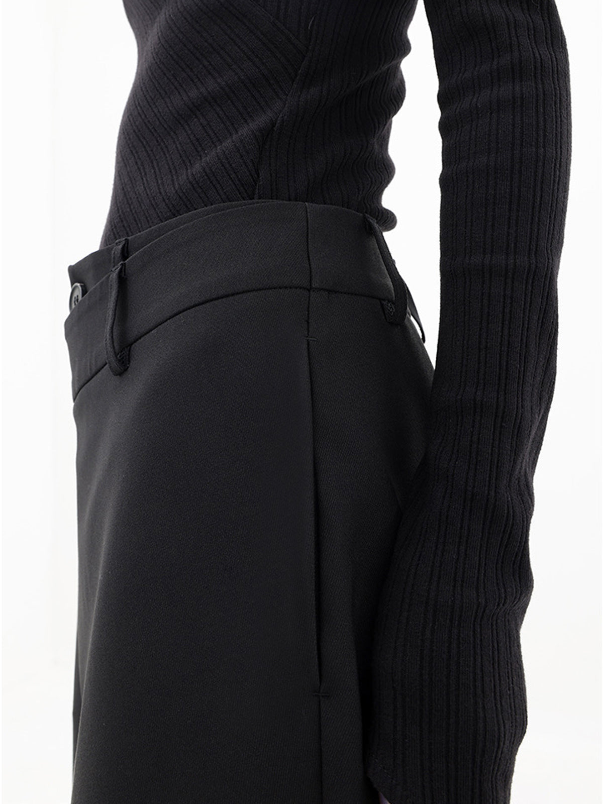 Asymmetrical Layered Wide Leg Trousers Women
