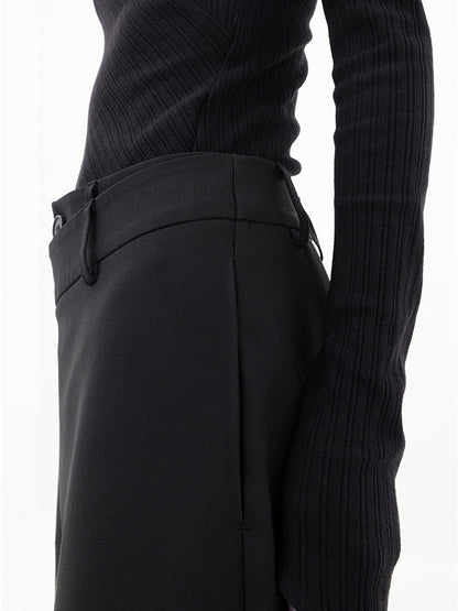 Asymmetrical Layered Wide Leg Trousers Women