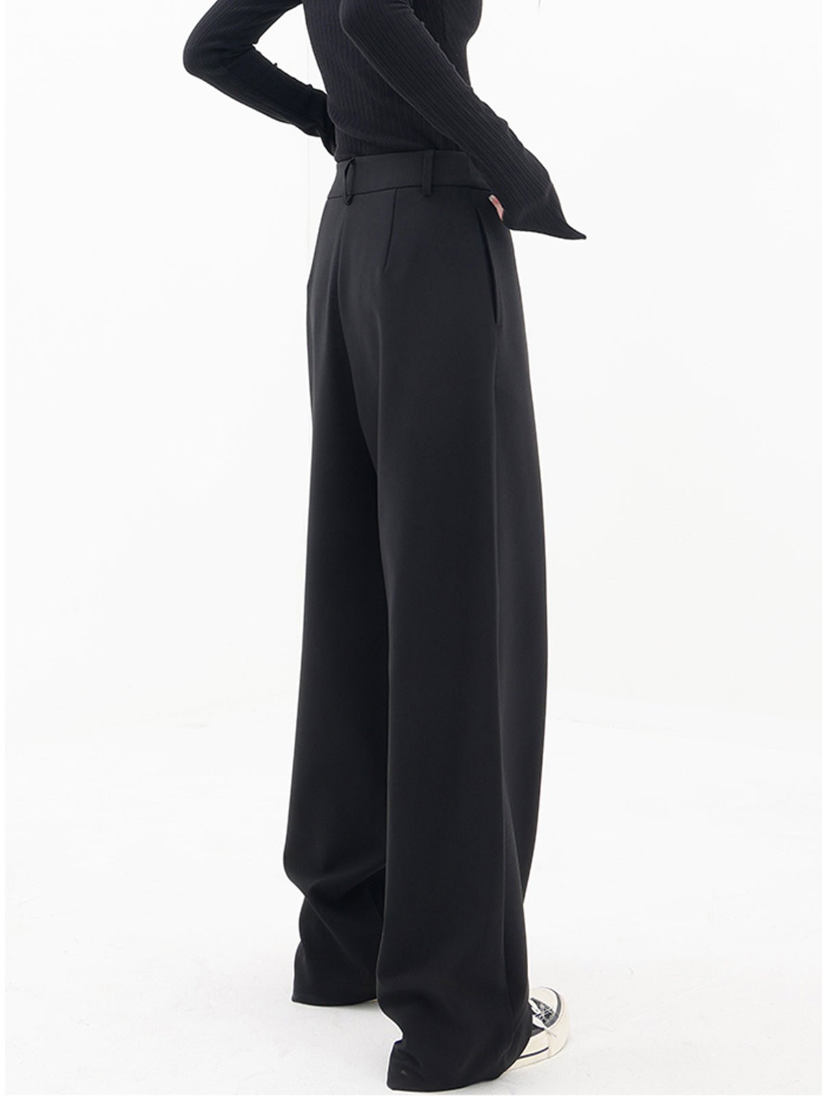 Asymmetrical Layered Wide Leg Trousers Women