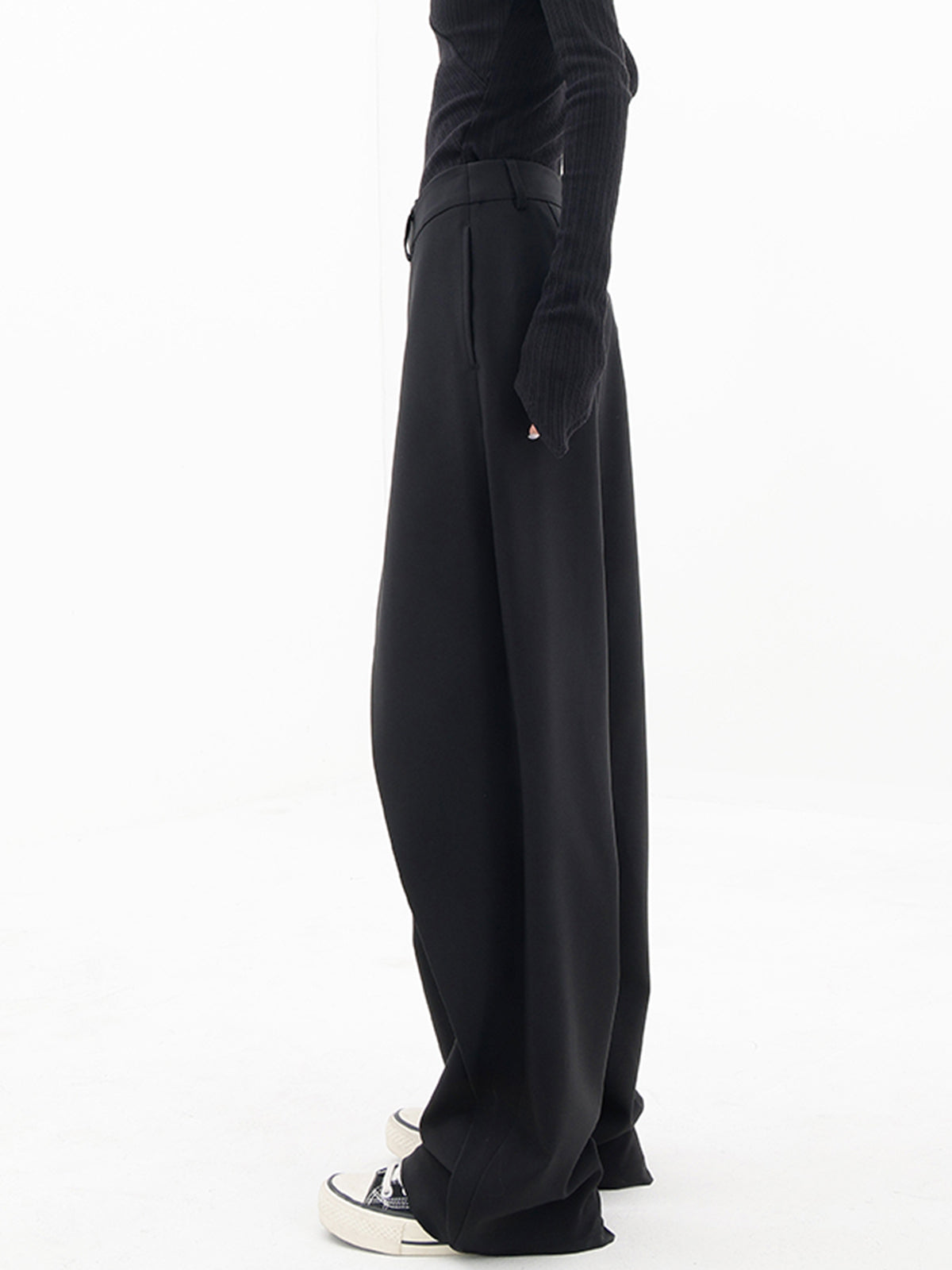 Asymmetrical Layered Wide Leg Trousers Women