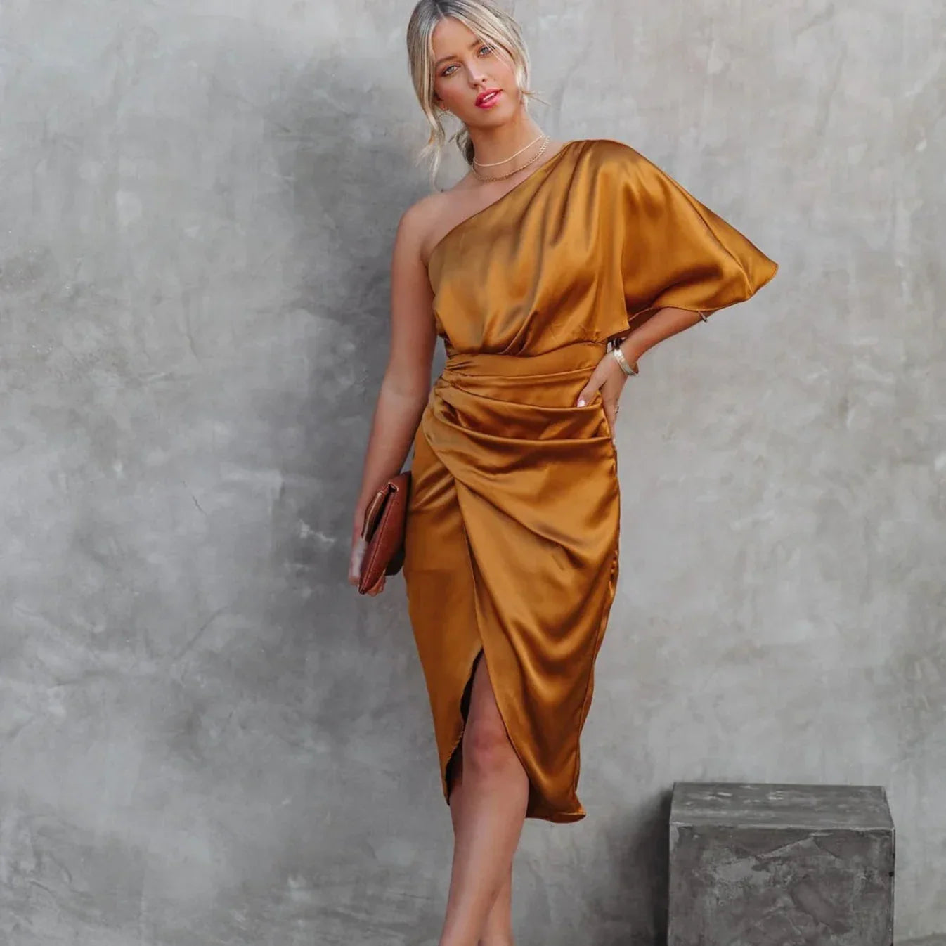 Asymmetrical Wrap Mini Dress