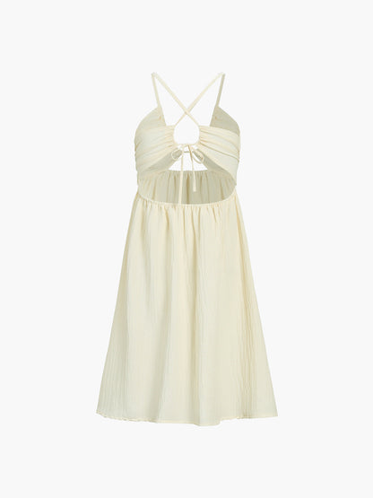 Backless Criss Cross Detail Midi Dress