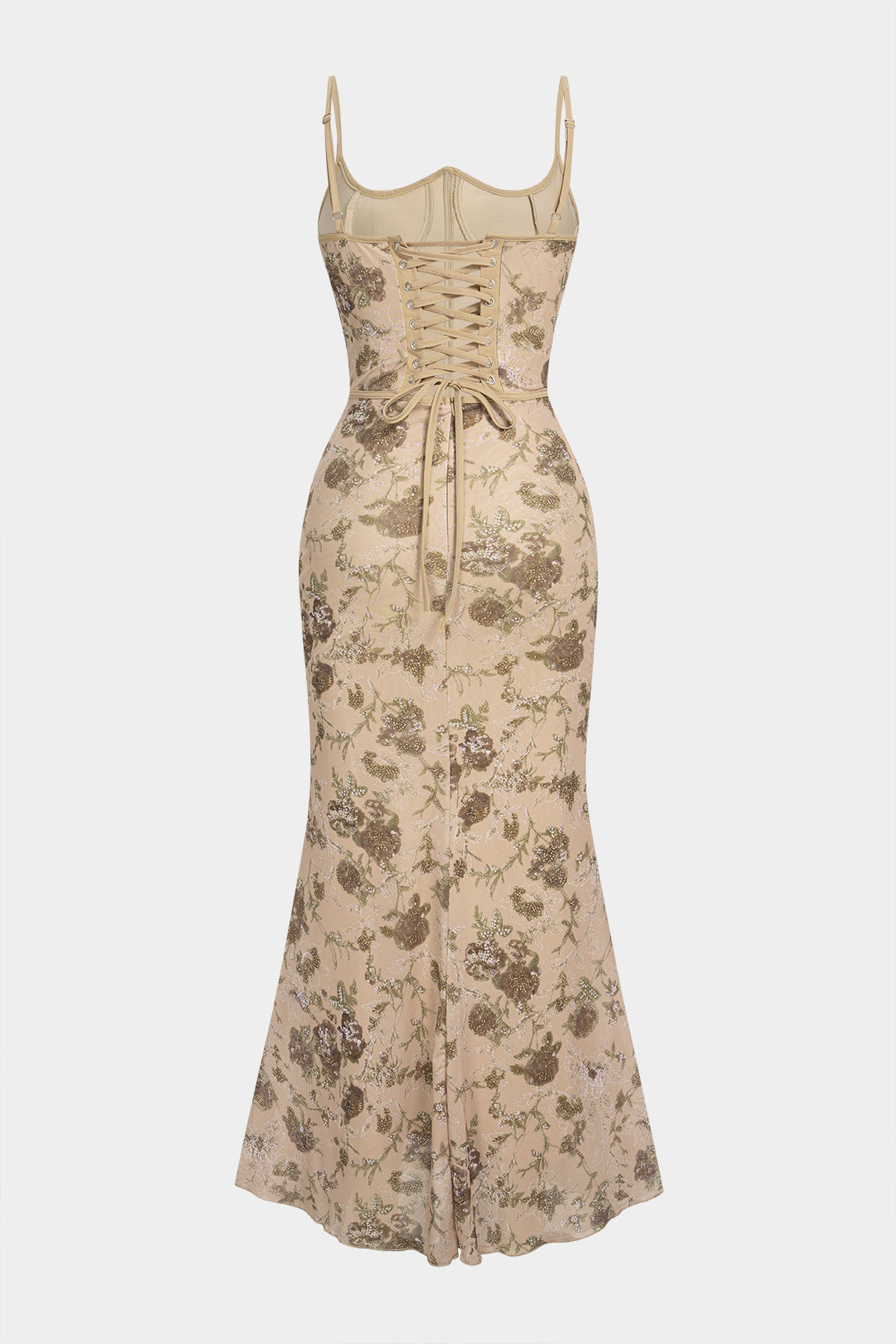 Backless Floral Maxi Dress