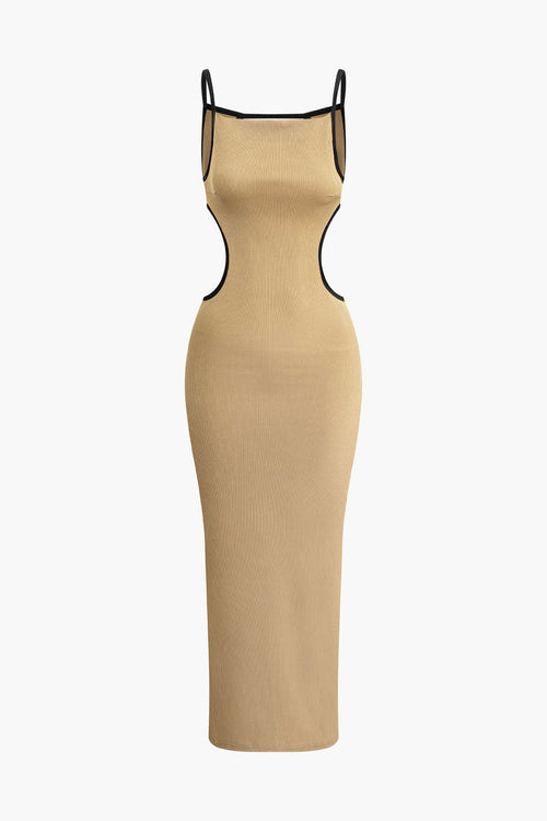 Backless V-Neck Maxi Dress
