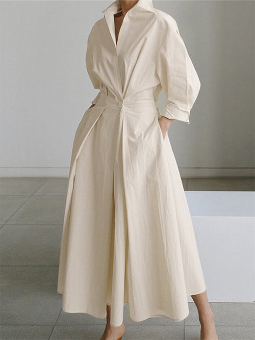 Belted Long Sleeve Maxi Dress