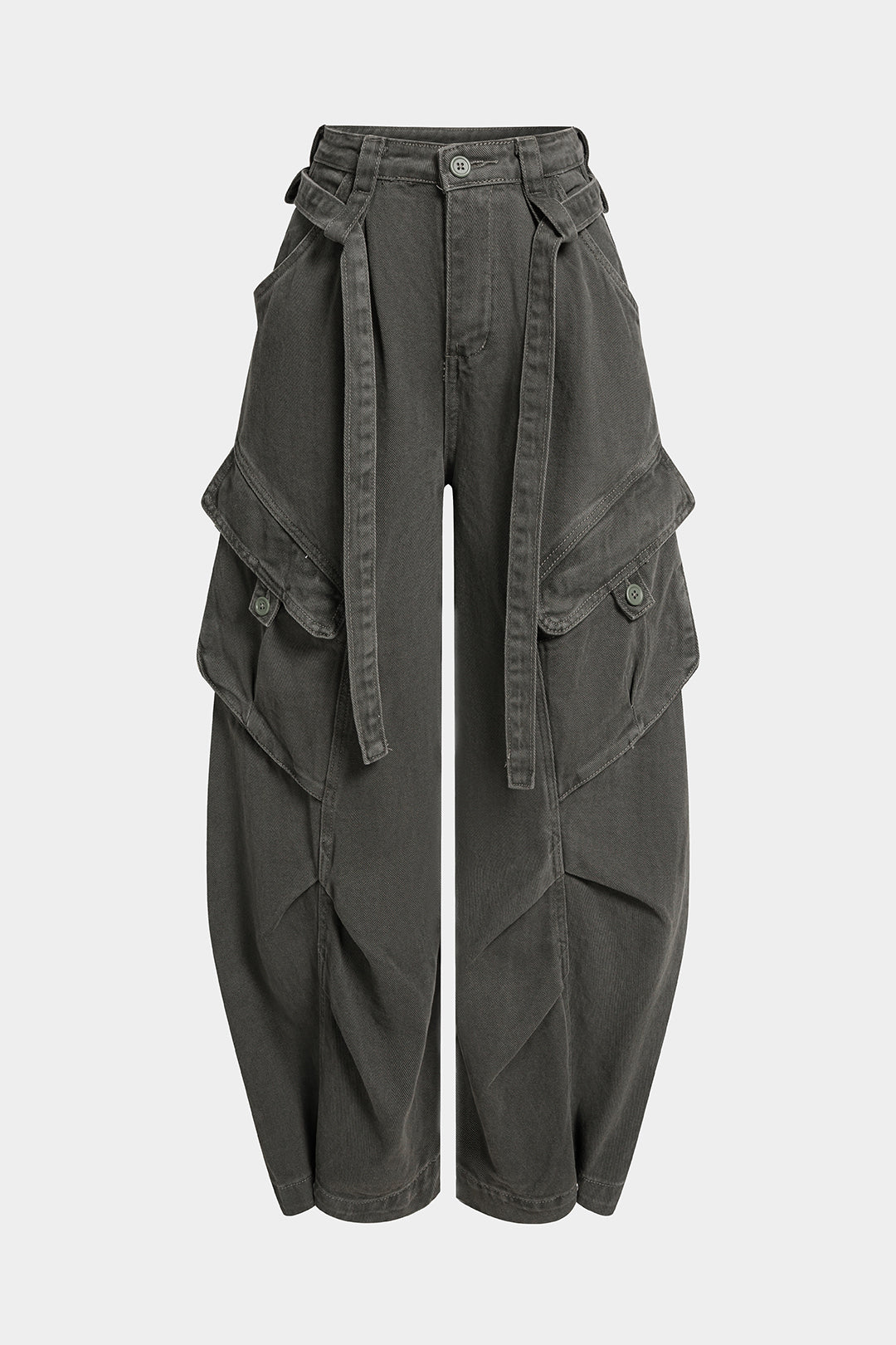 Belted Wide Leg Denim Jeans