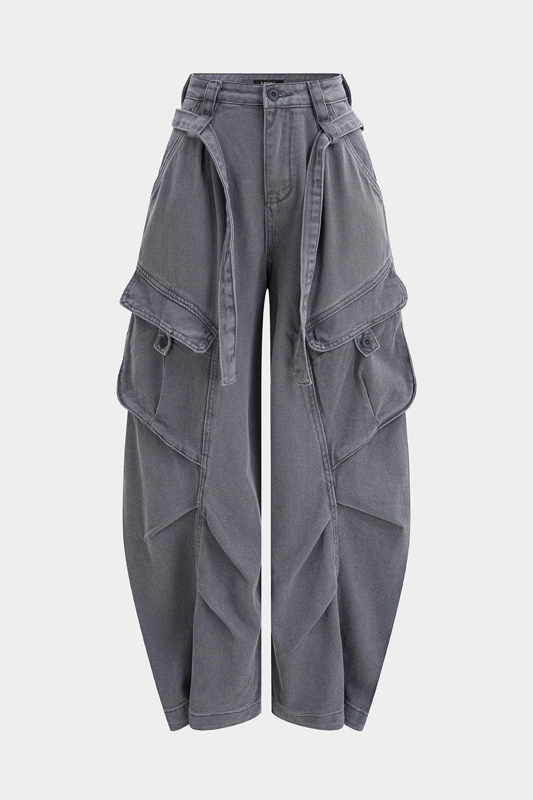 Belted Wide Leg Denim Jeans