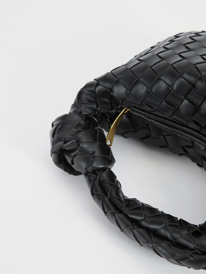 Braided Detail Vegan Leather Handbag