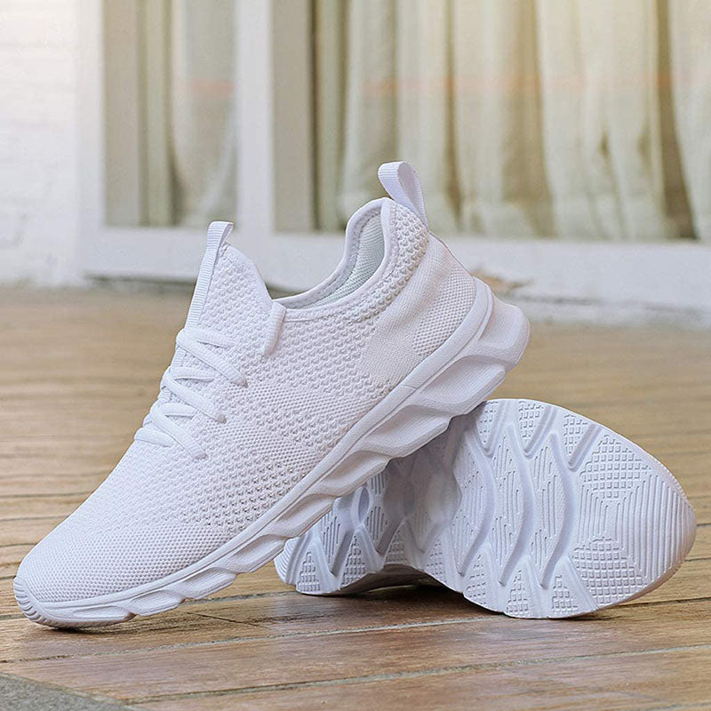 Breathable Knit Lace-Up Sneakers