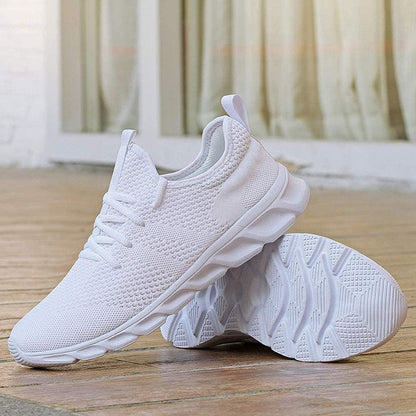 Breathable Knit Lace-Up Sneakers