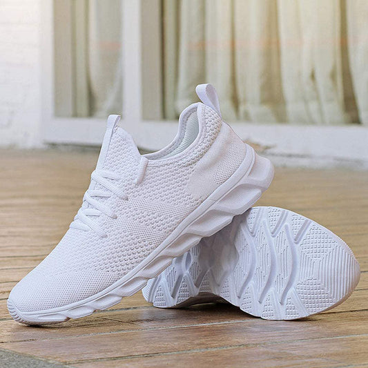 Breathable Knit Lace-Up Sneakers