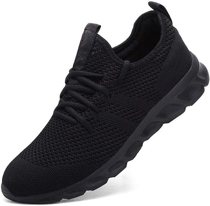 Breathable Knit Lace-Up Sneakers