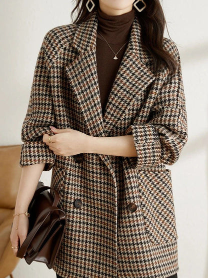 Check Pattern Tailored Blazer Jacket