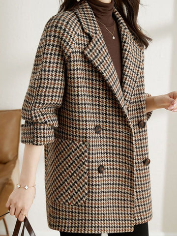Check Pattern Tailored Blazer Jacket
