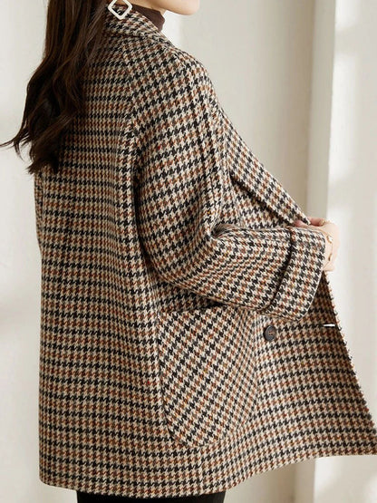 Check Pattern Tailored Blazer Jacket