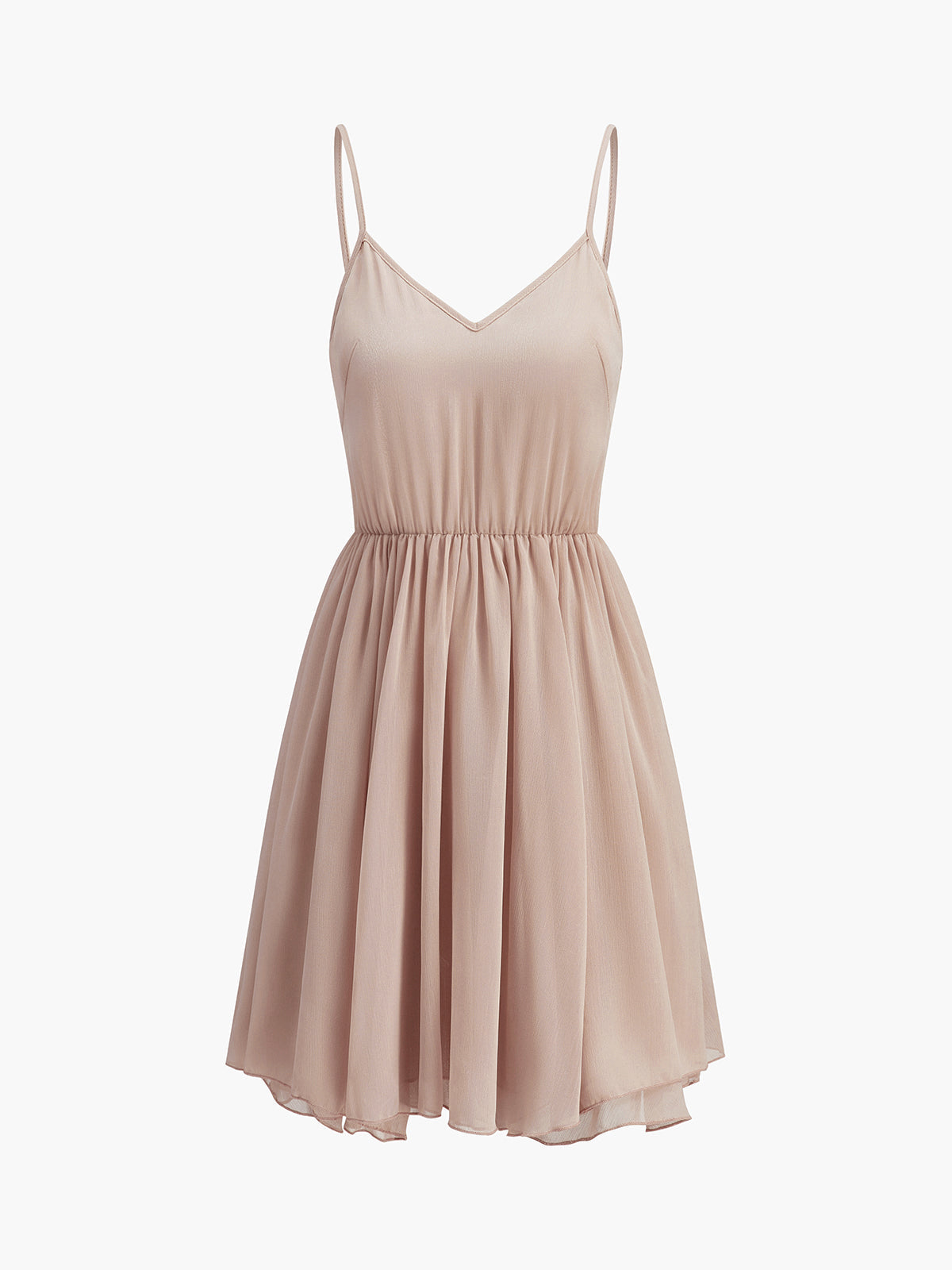 Chiffon Ruffle Mock Neck Dress