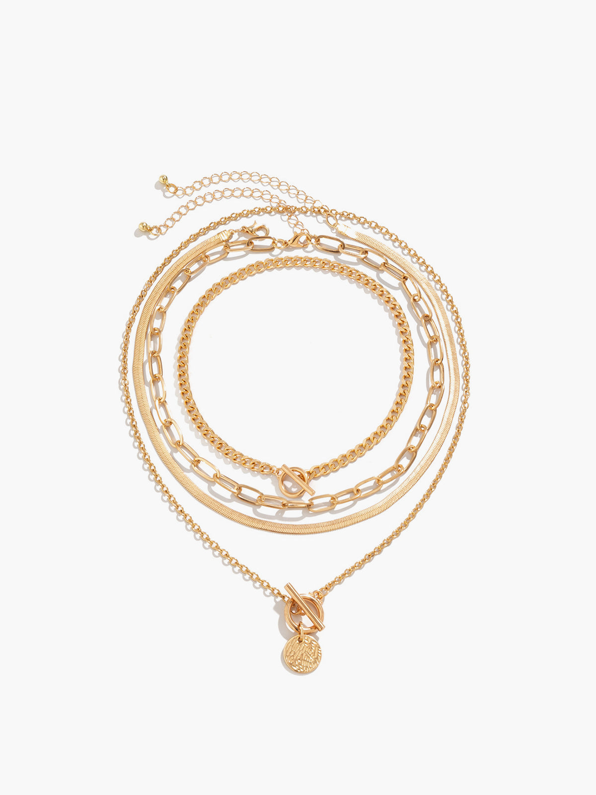 Chunky Adjustable Pendant Necklace Set