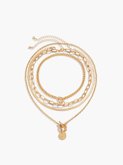 Chunky Adjustable Pendant Necklace Set