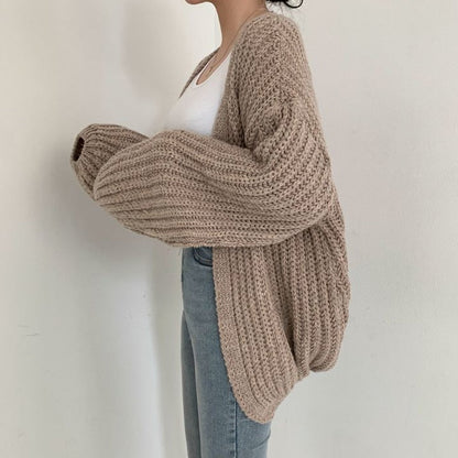 Chunky Knitted Open Front Cardigan