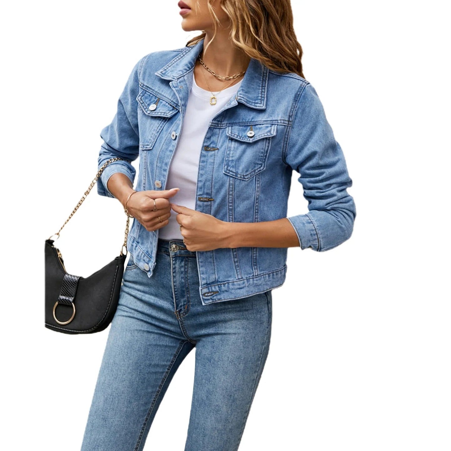 Classic Button Front Denim Jacket