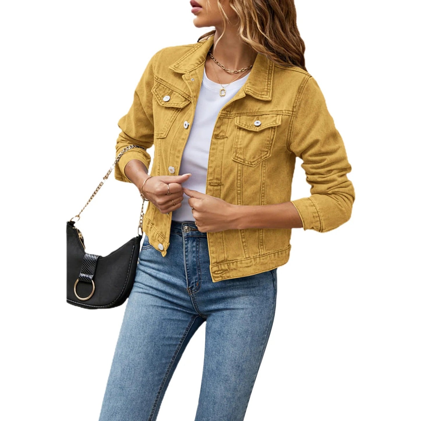 Classic Button Front Denim Jacket