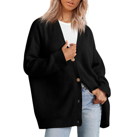Classic Knit Button Front Cardigan