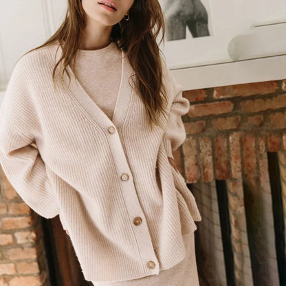 Classic Knit Button Front Cardigan