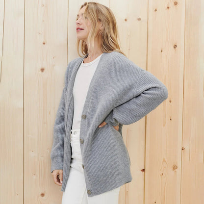 Classic Knit Button Front Cardigan