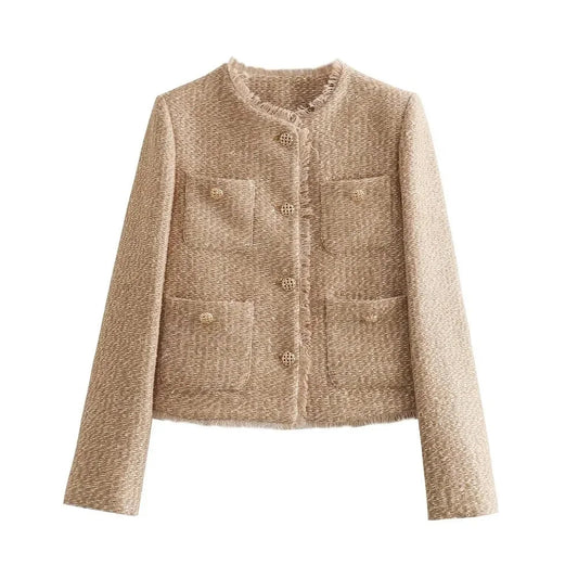 Classic Tweed Button-Down Jacket