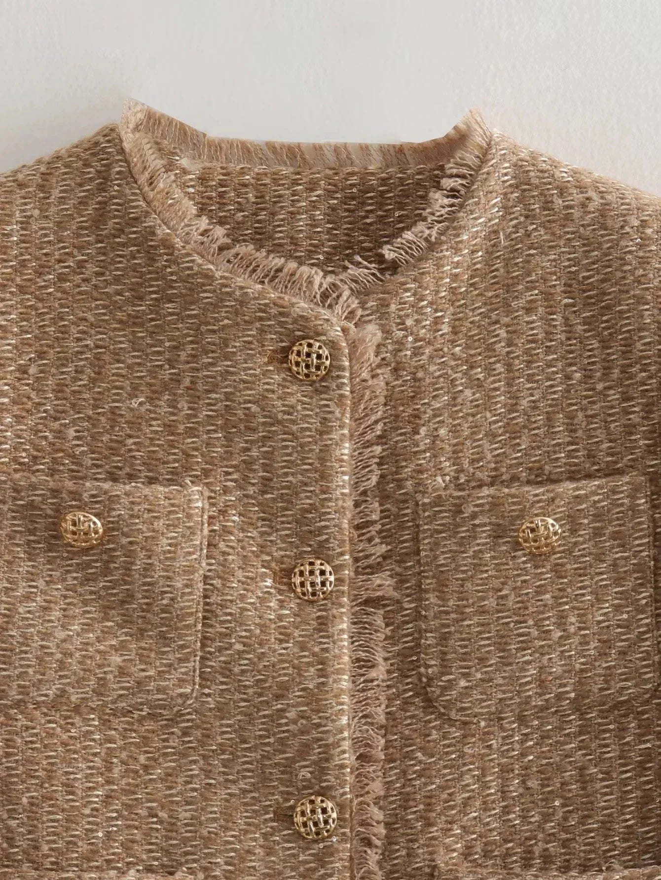 Classic Tweed Button-Down Jacket